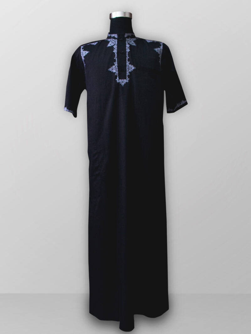 Baju gamis pria lengan panjang bordir warna hitam terbaik