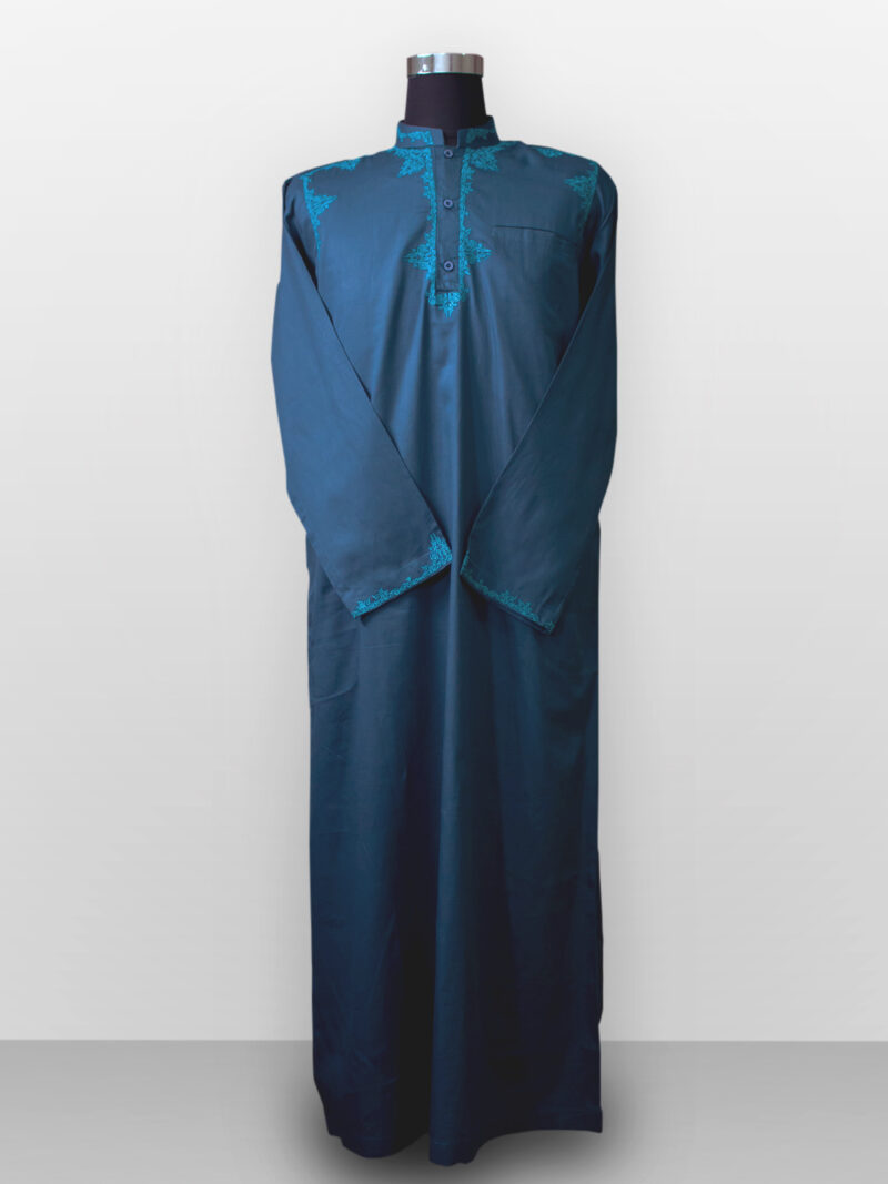 Baju gamis cowok dan pria bordir lengan panjang terbaru warna hijau elegan