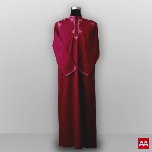 Baju gamis cowok dan pria bordir lengan panjang terbaru warna merah