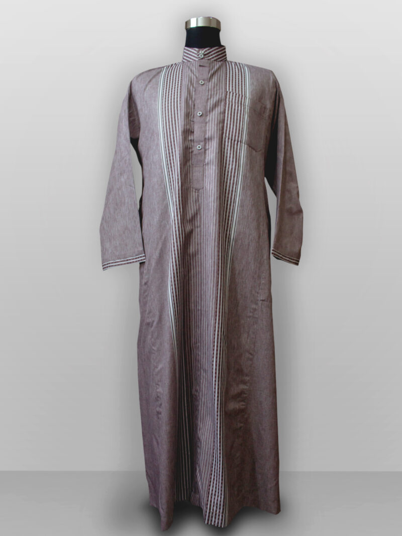 Baju gamis cowok kain halus lengan panjang warna coklat gelap