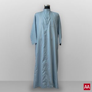 baju gamis pria lengan panjang kain halus warna biru muda