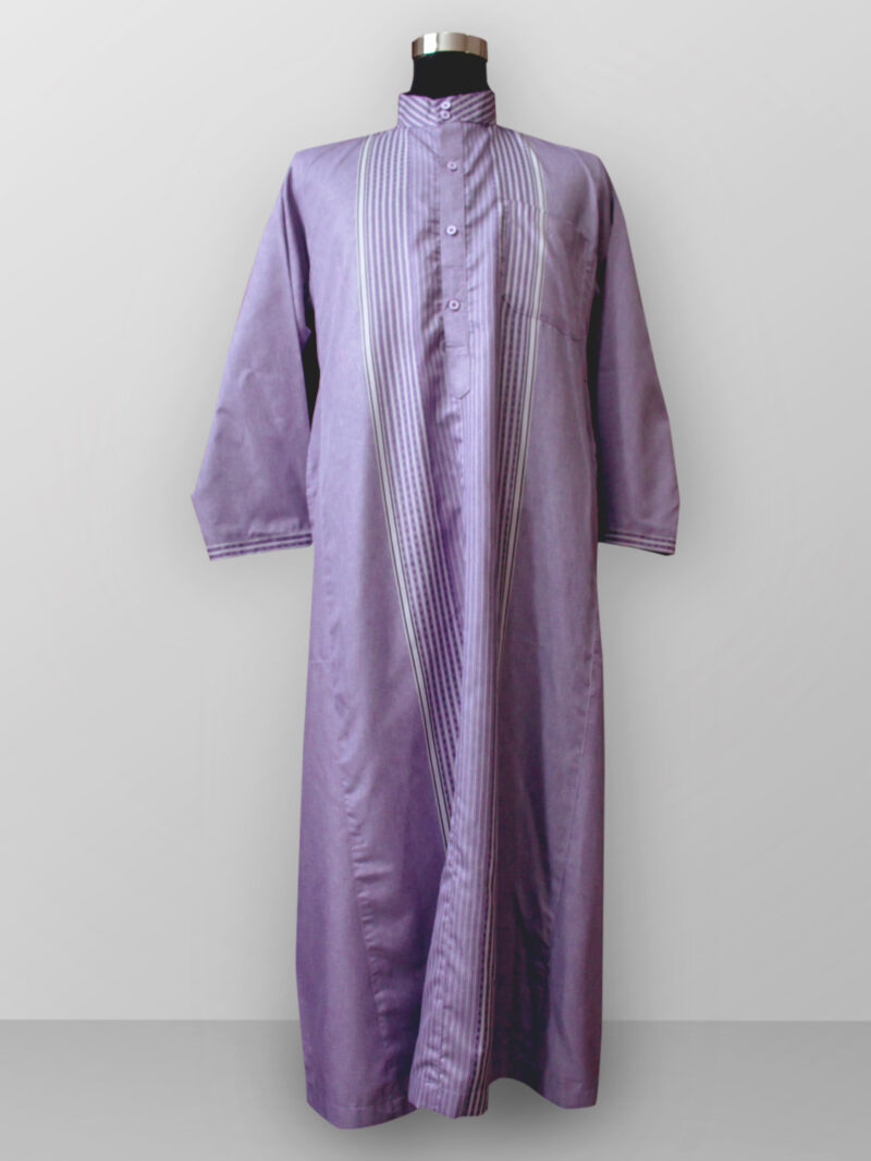 Baju gamis cowok kain halus lengan panjang warna ungu terbaru