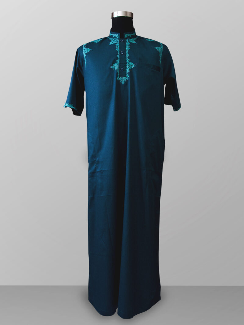 Baju gamis pria lengan panjang bordir warna hijau terbaik