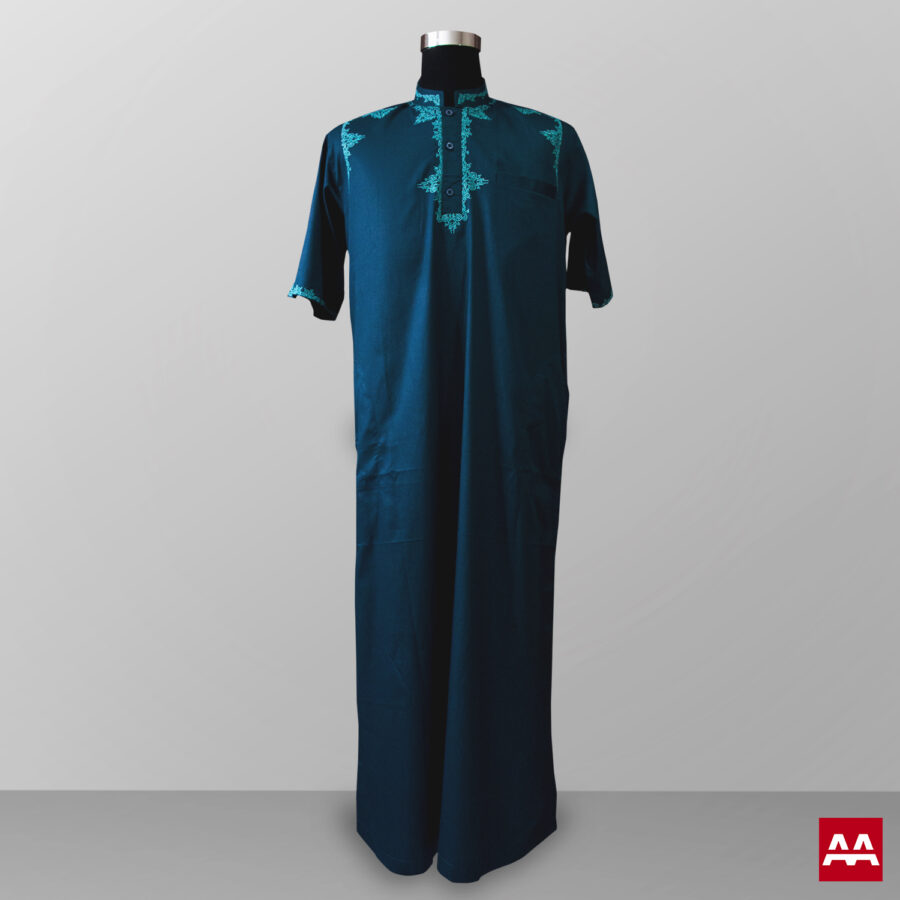 Baju gamis pria lengan panjang bordir warna hijau terbaik