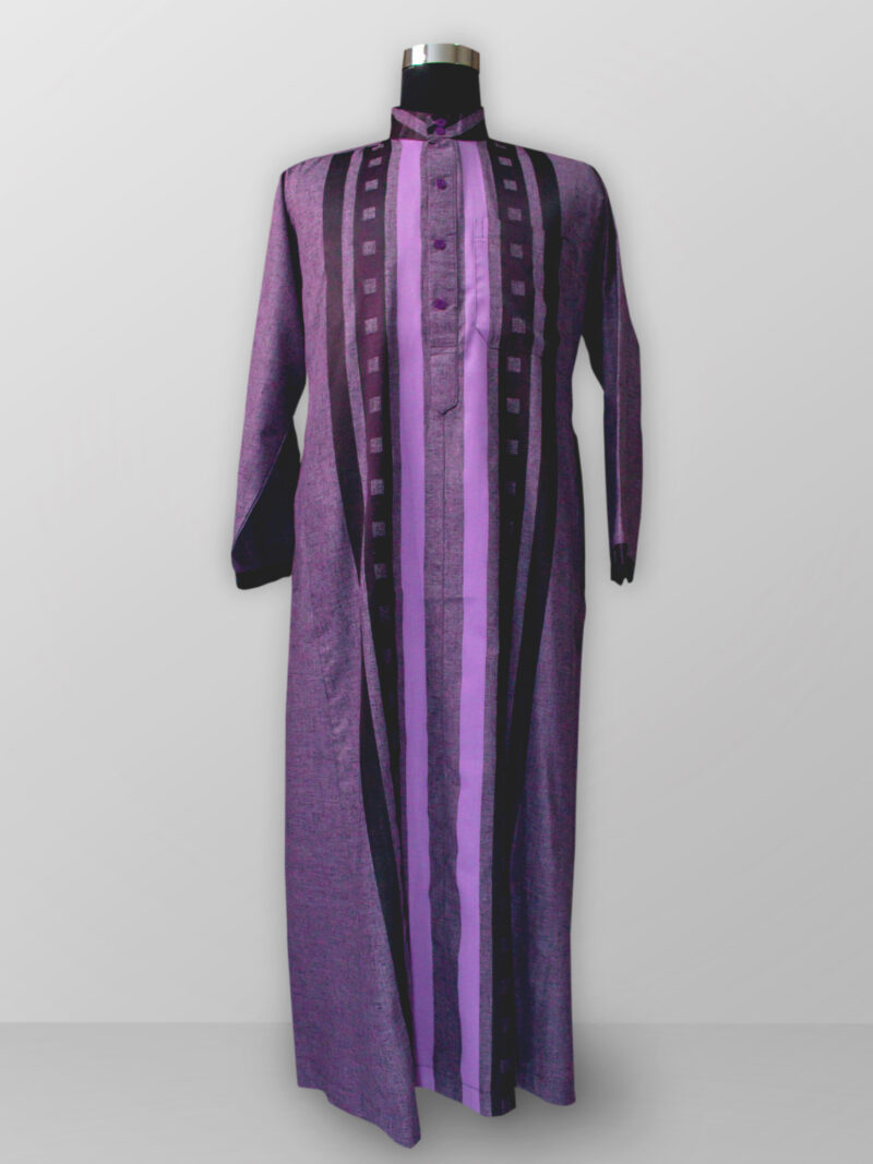 Baju gamis pria lengan panjang warna ungu kain halus terbaik