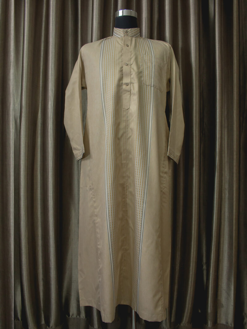 Baju gamis cowok kain halus lengan panjang warna emas