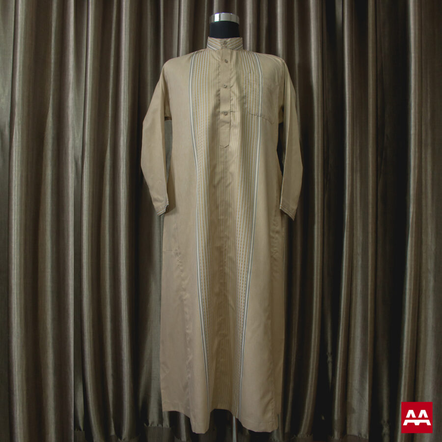 Baju gamis cowok kain halus lengan panjang warna emas