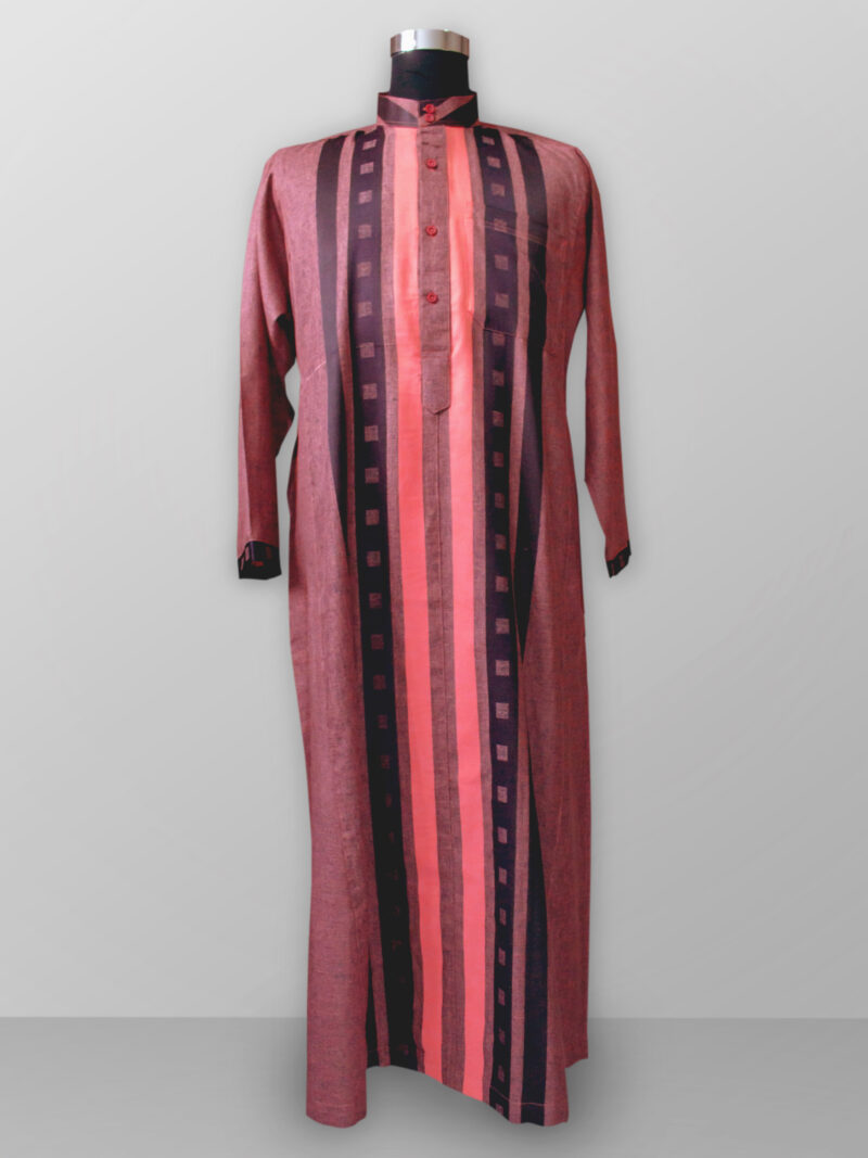 Baju gamis pria lengan panjang warna orange kain halus terbaik