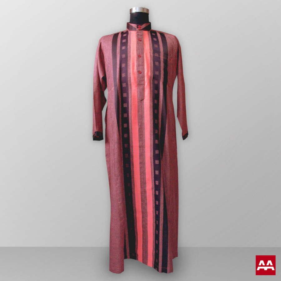 Baju gamis pria lengan panjang warna orange kain halus terbaik