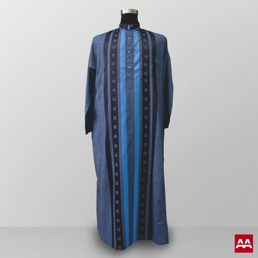 Baju gamis pria lengan panjang warna biru terbaik