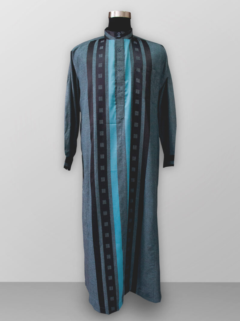 Baju gamis pria lengan panjang warna biru tosca terbaik