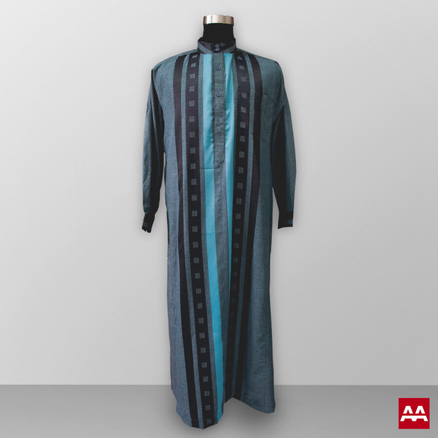 Baju gamis pria lengan panjang warna biru tosca terbaik