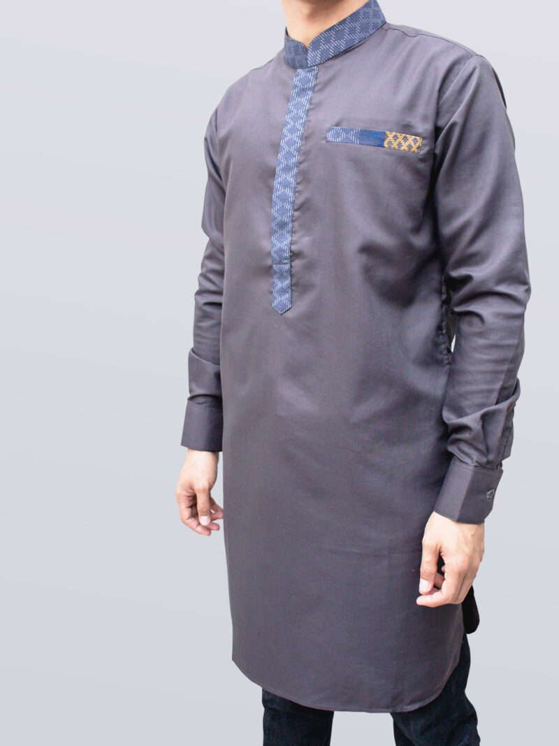 Kurta modern warna abu-abu